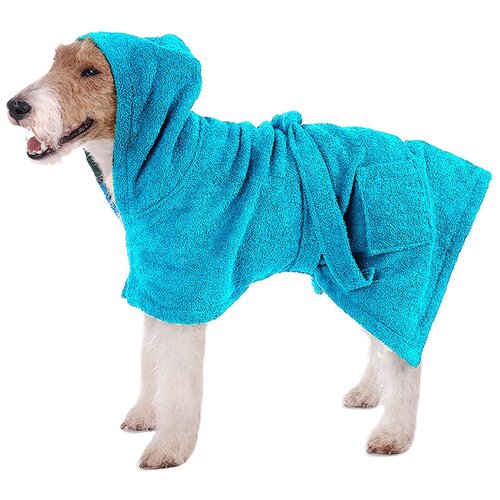 махровый халат полотенце для собак с капюшоном бордовый размер s халат для собак полотенце для собак Махровый халат-полотенце для собак с капюшоном, бирюзовый, размер S. Халат для собак. Полотенце для собак.
