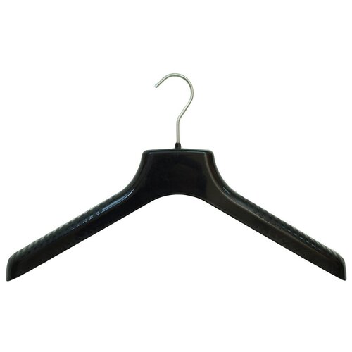 Вешалка Valexa для верхней одежды флокированная бархатом PMX-45, 450мм*65мм, черный, 3 шт.