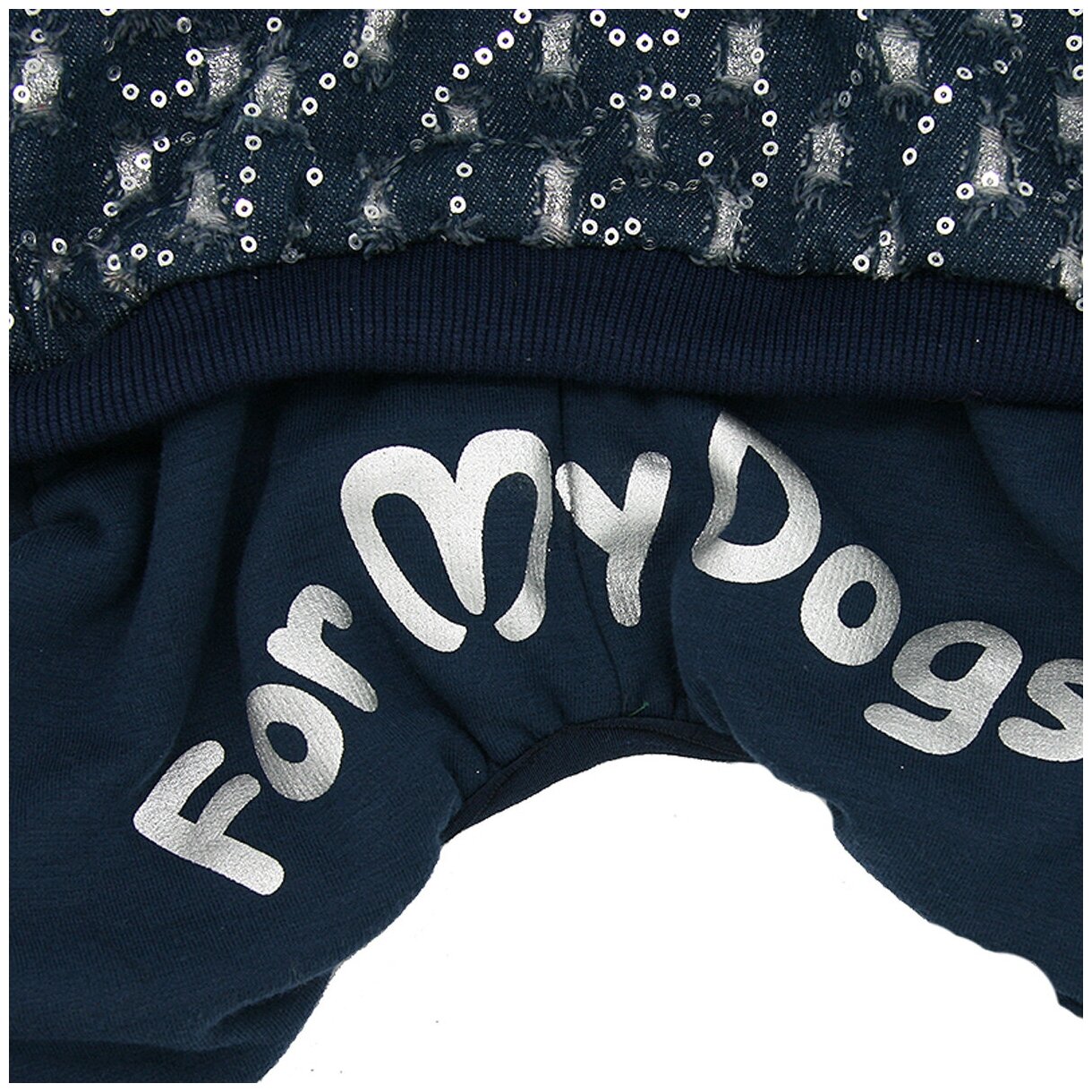 FOR MY DOGS костюм для собак утепленный джинс синий FW909-2020 (14) - фотография № 3