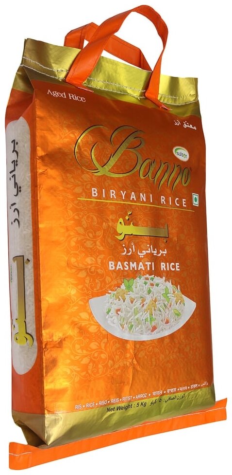 Рис Banno Басмати Biryani длиннозерный выдержанный 5 кг