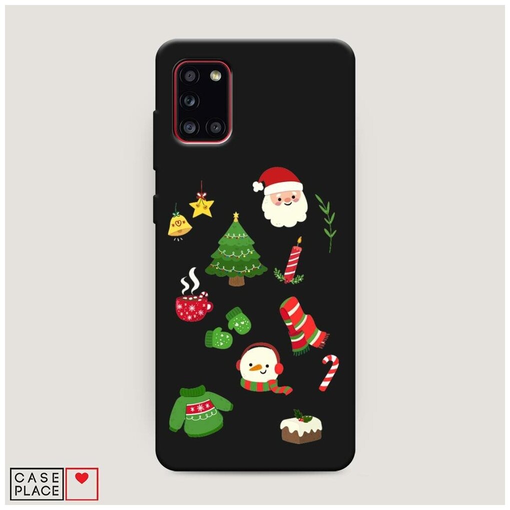 Матовый силиконовый чехол "Праздничный набор" на Samsung Galaxy A31 / Самсунг Галакси А31