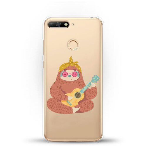фото Силиконовый чехол лама с гитарой на honor 7a pro andy & paul