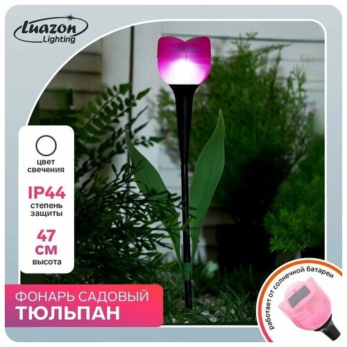 Садовый светильник на солнечной батарее Тюльпан, 6 38 6 см, 1 LED, свечение белое