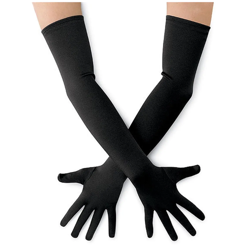 Карнавальные перчатки Черные, длина 40 см черные перчатки детские карнавальные