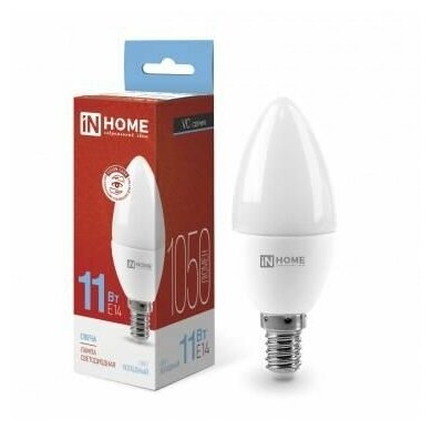 Лампа светодиодная LED-СВЕЧА-VC 11Вт свеча 6500К холод. бел. E14 1050лм 230В IN HOME 4690612024844