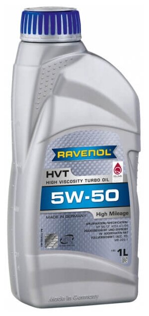 Моторное масло RAVENOL HVT High Viscosity Turbo Oil SAE 5W-50 ( 1л) new 1116102-001-01-999