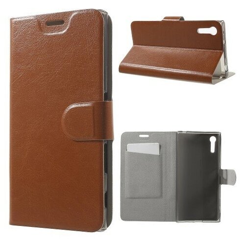 фото Чехол-книжка sony xperia xz, f8332, боковой, коричневый x-case