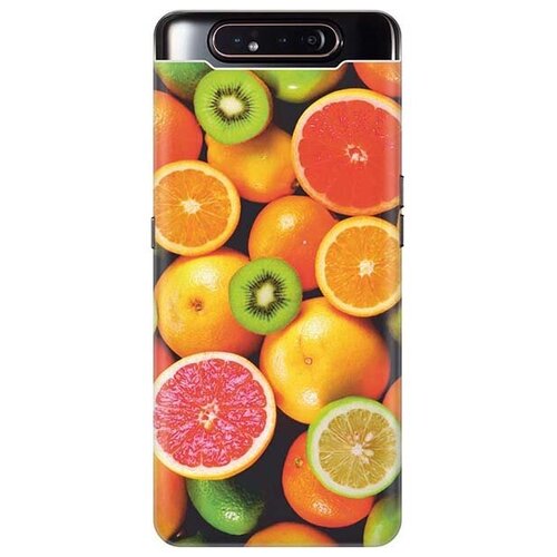 Ультратонкий силиконовый чехол-накладка для Samsung Galaxy A80 с принтом Сочные фрукты ультратонкий силиконовый чехол накладка для samsung galaxy a52 с принтом сочные фрукты