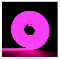 Гибкий неон / Неоновая лента светодиодная 5 метров / Неоновая подсветка декоративная 12/220В / адаптер для подключения К сети В подарок / цвет розовый