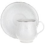 Чашка для чая с блюдцем Деколь (отводка платина) Объем: 310 мл Bernadotte - изображение