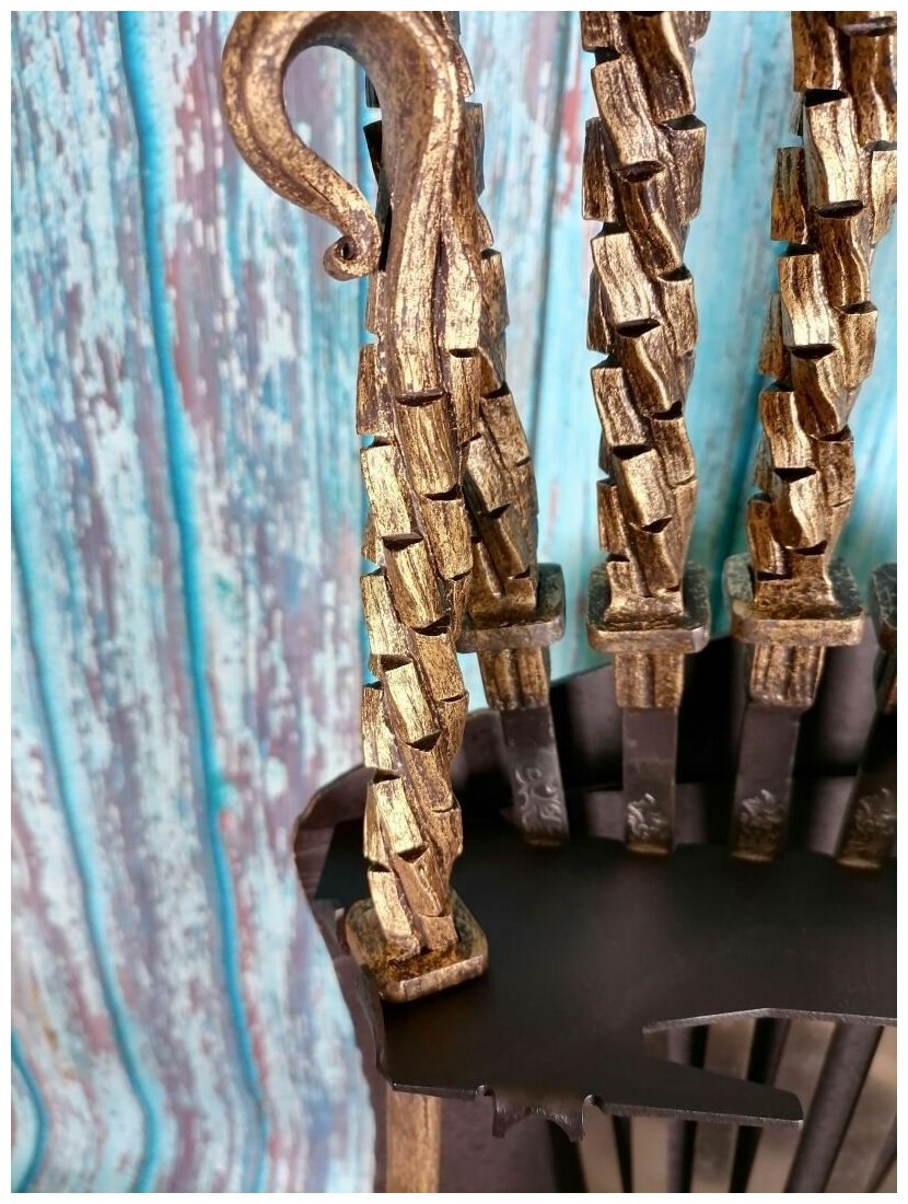 Каминный набор Щит-подставка Барс на 8 шампуров Монблан - фотография № 6