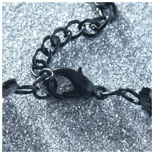 фото Браслет со стразами queen fair "блеск", ветки, цвет черный, 18 см