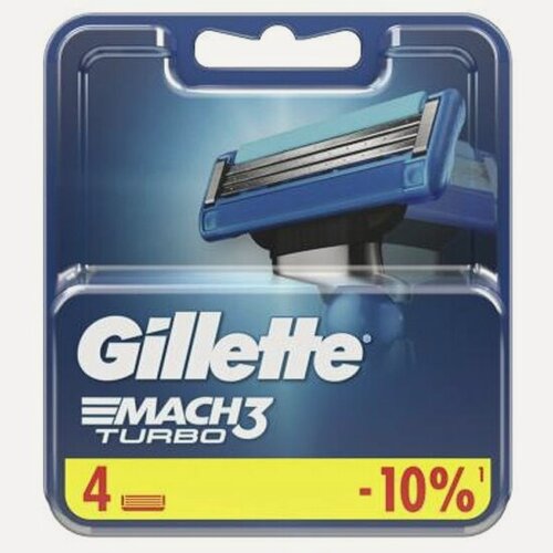 Изображение товара Сменные кассеты для бритья Gillette Mach3 Turbo, 4 шт