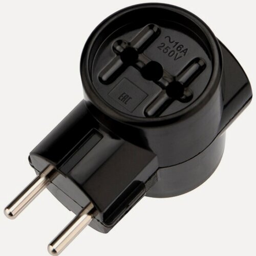 Изображение товара Тройник электрический Rexant Ретро, 10 А, б/з, черный