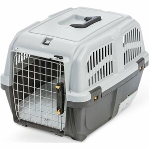 Переноска Mps SKUDO CAT TRAVEL с лотком для наполнителя серая, 60x40x39 см