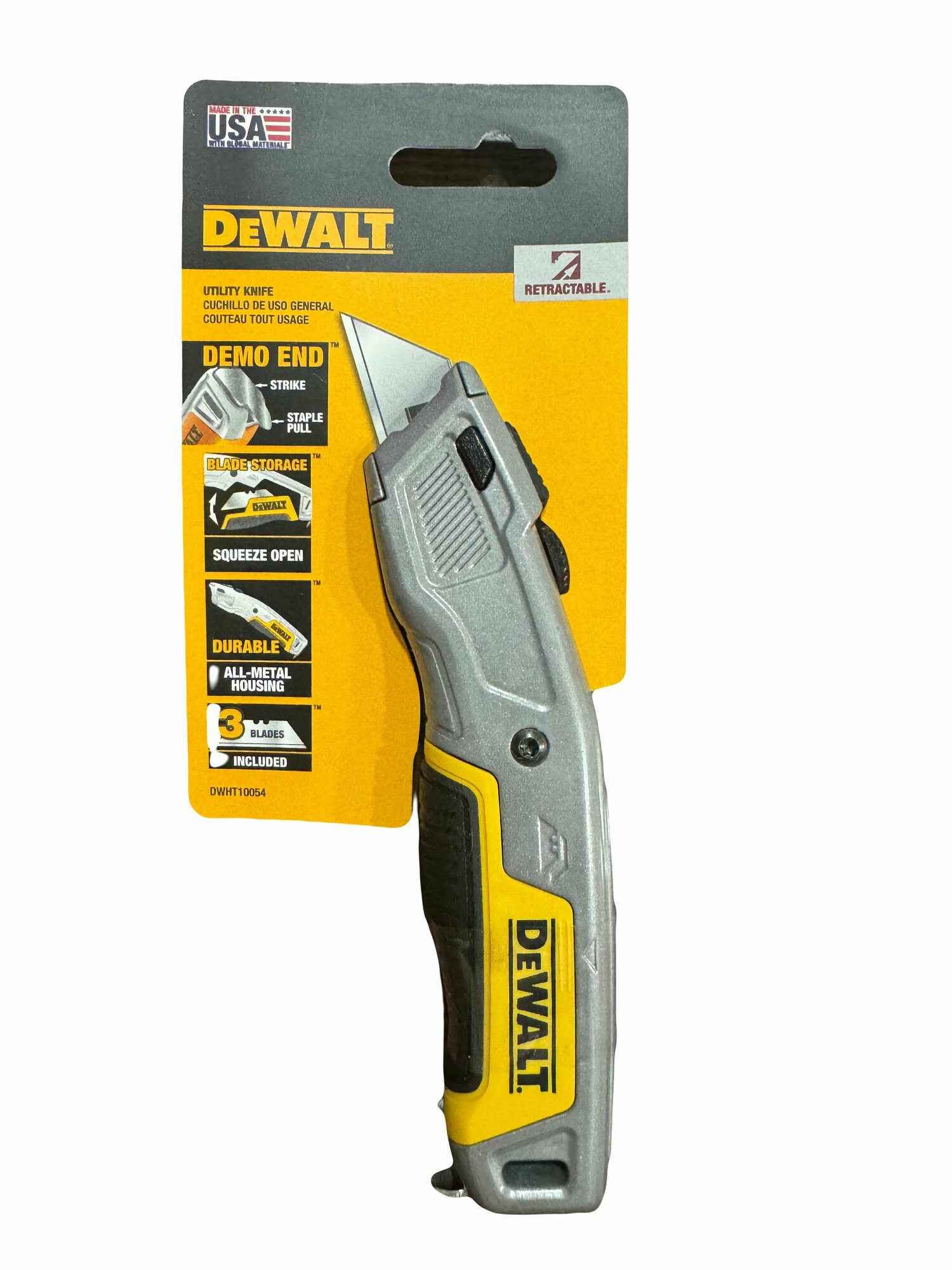 Нож DEWALT с фиксированным корпусом и выдвижным лезвием, - фото №3