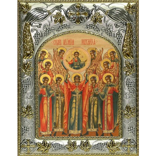 Икона Собор Архангела Михаила панно подарочное с иконой архангела михаила 32х32