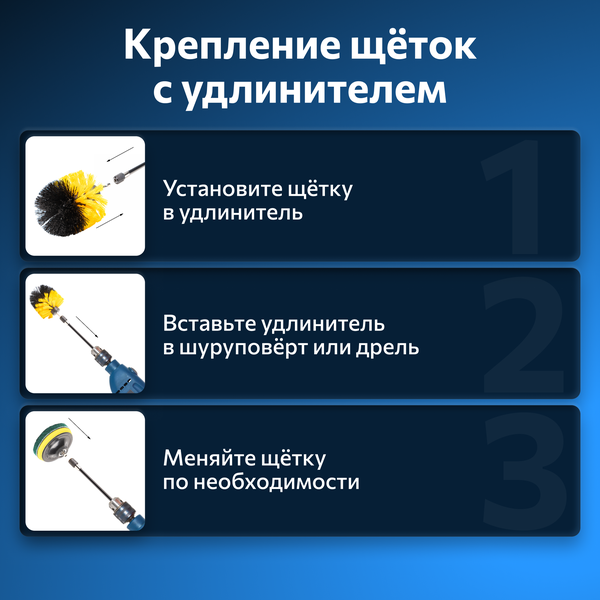 Набор насадки щетки на шуруповерт для дрели для мытья чистки ковров уборки химчистки мойки ванной