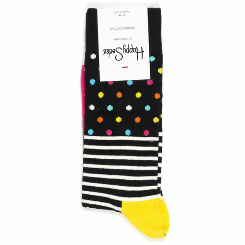 2021 women s harajuku breathable transparent mesh polka dots socks sexy ladies net yarn fishnet dots socks female hosiery sox Носки Happy Socks Мужские носки с полосками Happy Socks, размер 36-40, желтый, черный, красный