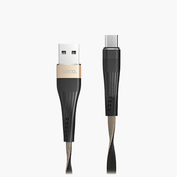 USB Hoco U39 Slender Micro 1.2 м черный с золотым