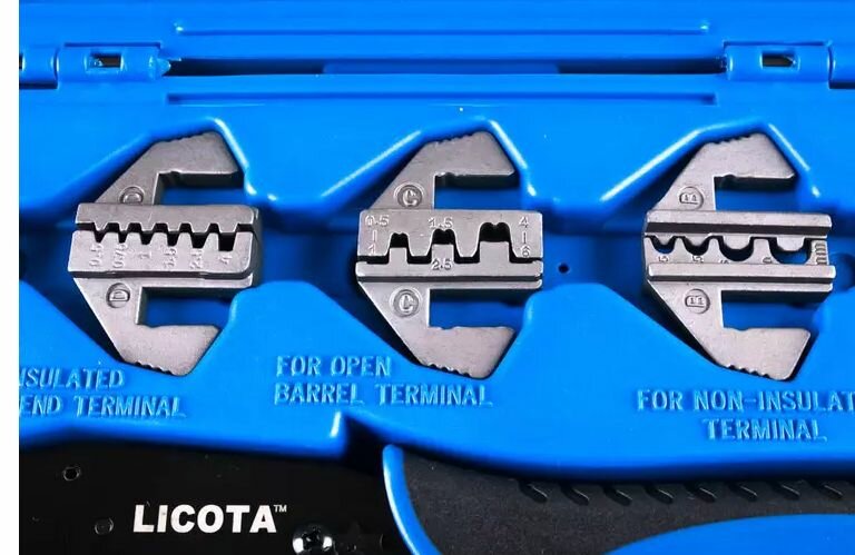 Licota ACP-10001 Клещи для обжима клемм в наборе с 6-ю губками - фото №4