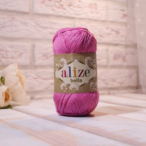 Пряжа Alize Bella, 198 розовый, 100% хлопок, 50 г, 180 м, 1 шт