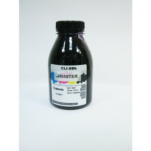 чернила для canon cli 8 pgi 5 bci 24 bci 21 bci 6 bci 3e black pigment 1л master Чернила для Canon CLI-8/PGI-5/BCI-24/BCI-21/BCI-6/BCI-3e, black, 250мл, Master