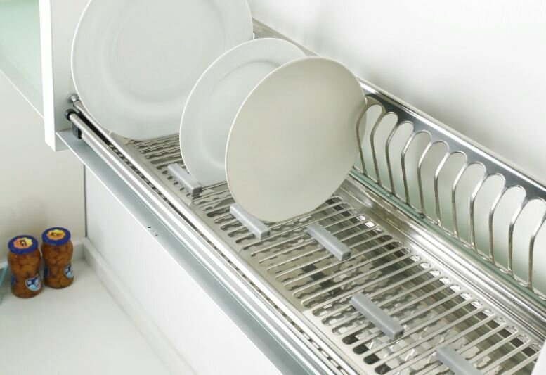 Сушилка для посуды в верхнюю базу, один уровень, нержавеющая сталь, в модуль 600 мм