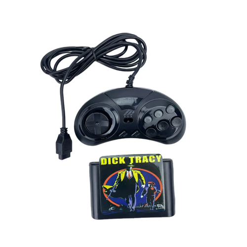 Геймпад Turbo для Sega с картриджем Dick Tracy джойстик для приставки Сега узкий разъем черный 55000₽