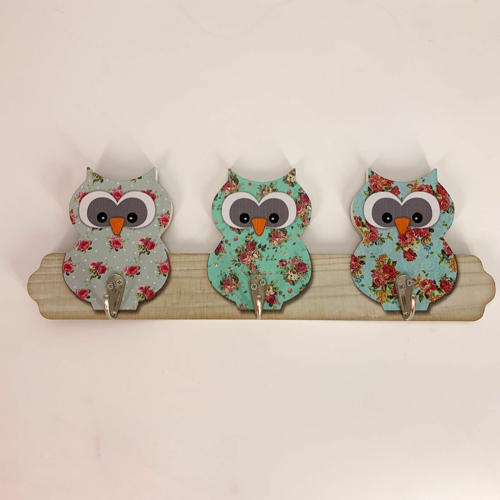 фото Вешалка декоративная 3 крючка Совы, МДФ, 35 х 12 см
