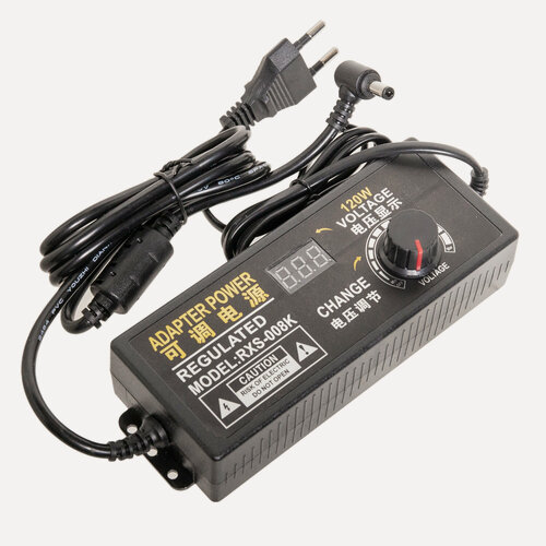 Изображение товара Регулируемый блок питания 3-12V 10A 5.5x2.5mm 120W для компьютеров / ноутбуков / игровых систем / светодиодных лент / электроинструментов / систем видеонаблюдения