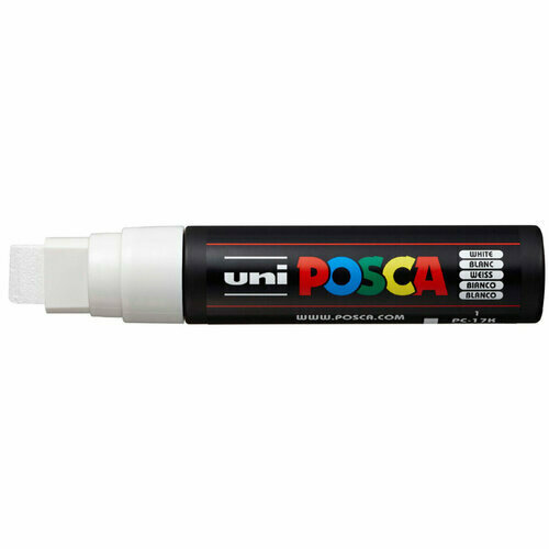 Маркер Posca PC-17K, 15 мм, скошенный наконечник №1 белый