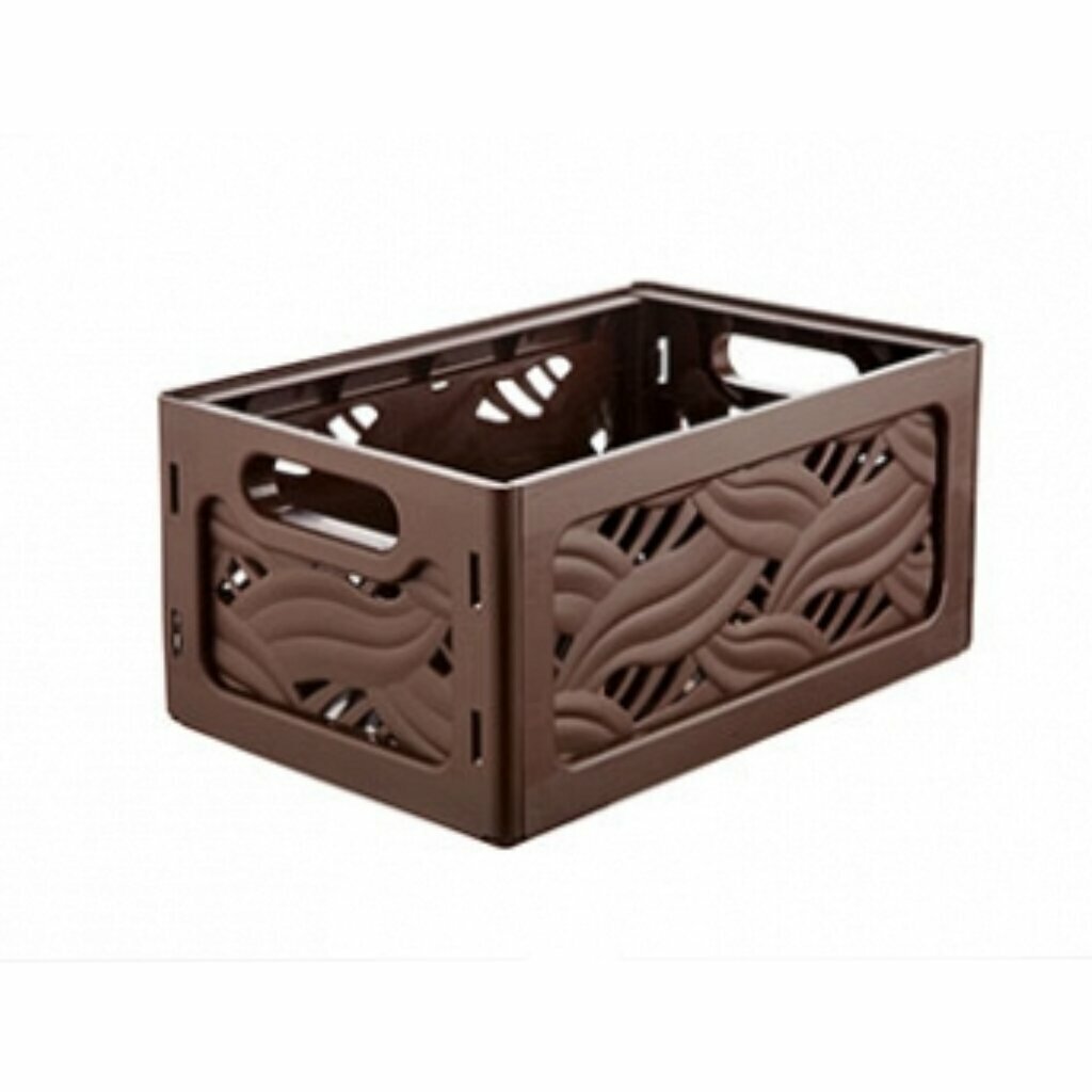 фото Корзина для хранения, 24х16х11 см, прямоугольная, пластик, шоколадная, Berossi, Flavia, АС 23045000