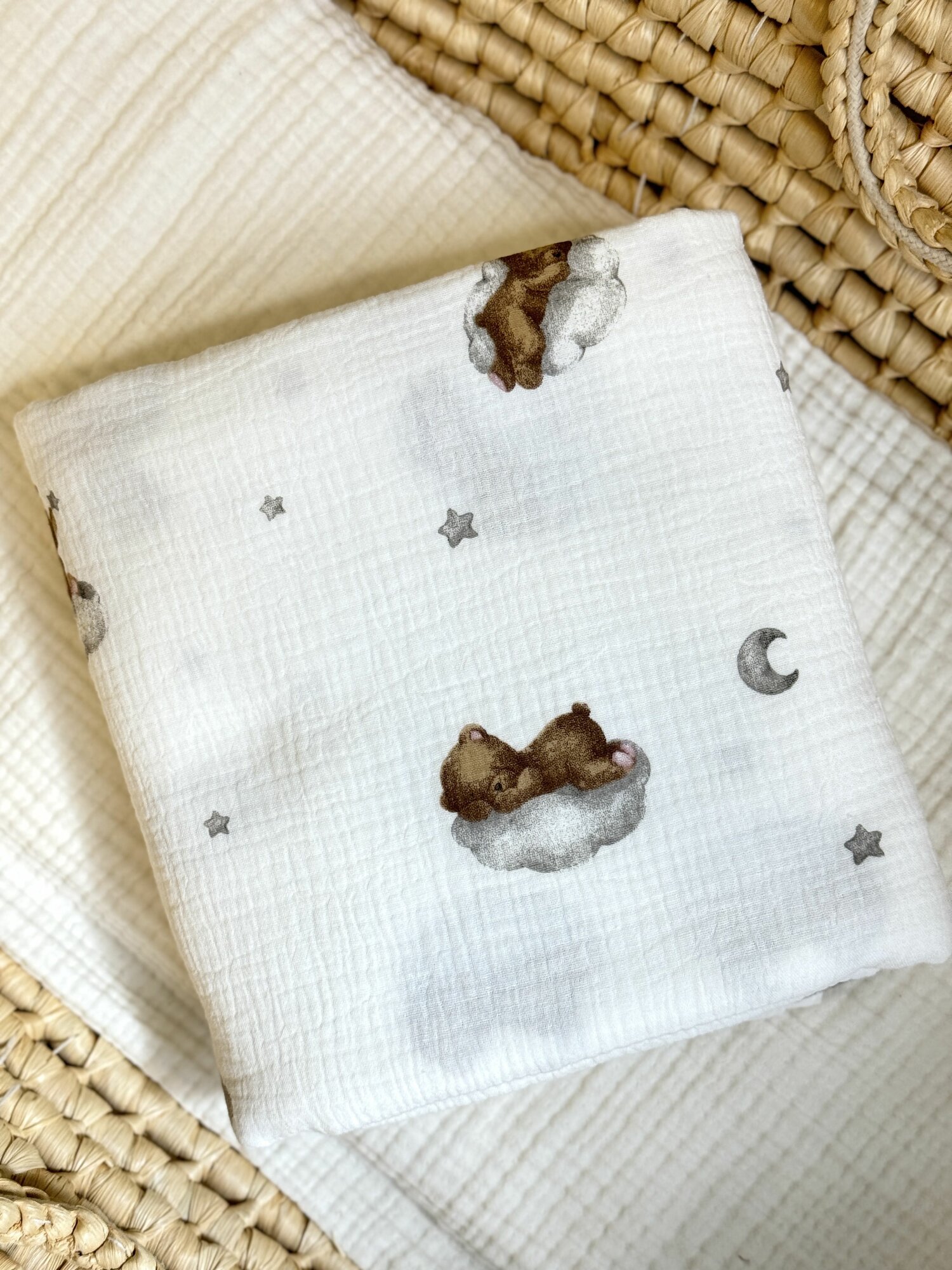 фото Простынь муслиновая 140х200 1,5 спальная