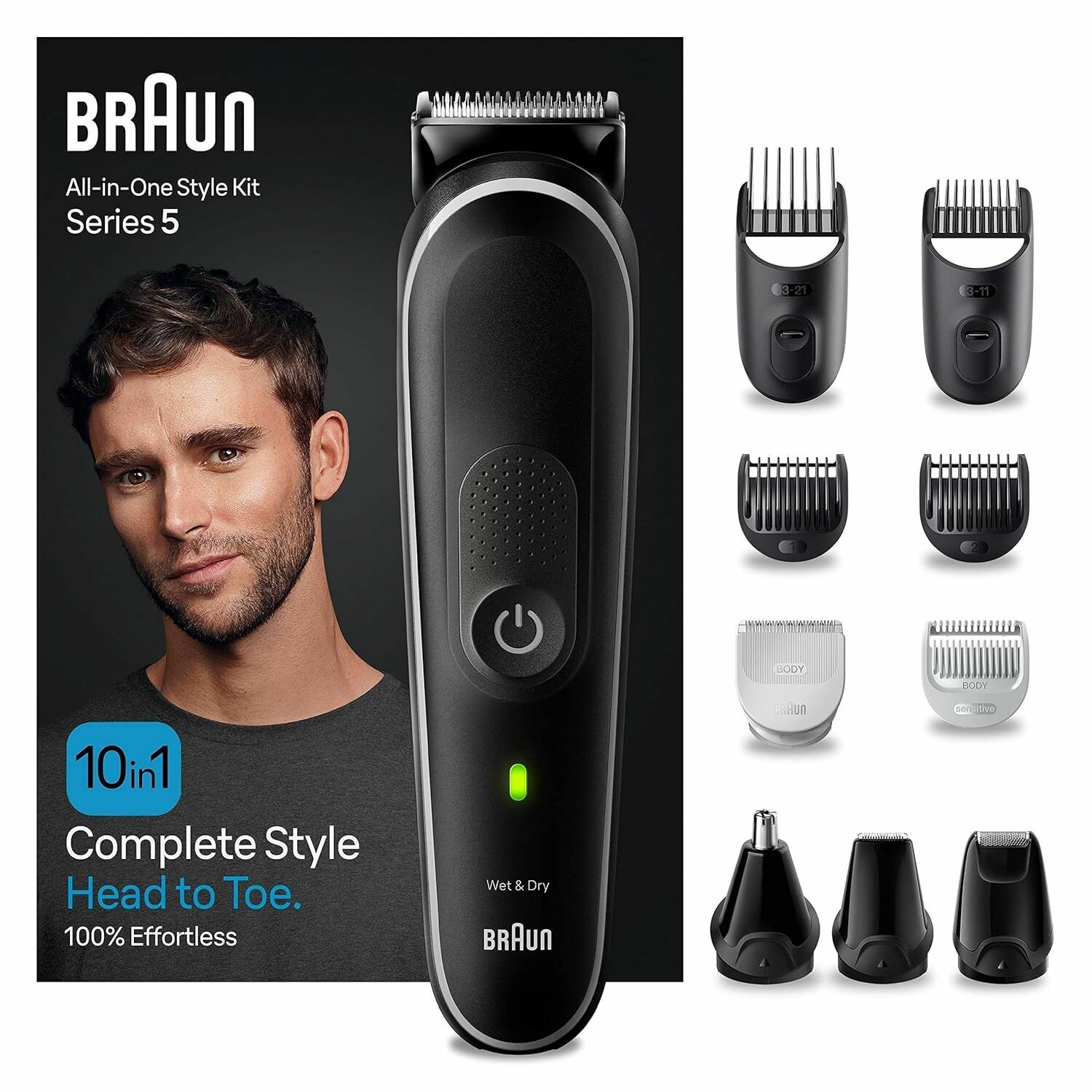 Триммер для бороды, усов и волос Braun Series 5 MGK5440, 6 в 1