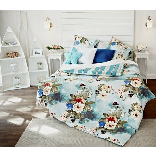 Комплект постельного белья ADT Цветочная фантазия Фланель 100 хлопок Евро наволочки 50х70 5860₽
