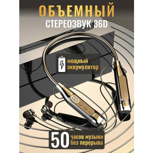 Наушники беспроводные с микрофоном блютуз спортивные НМ-070 черный 1030₽