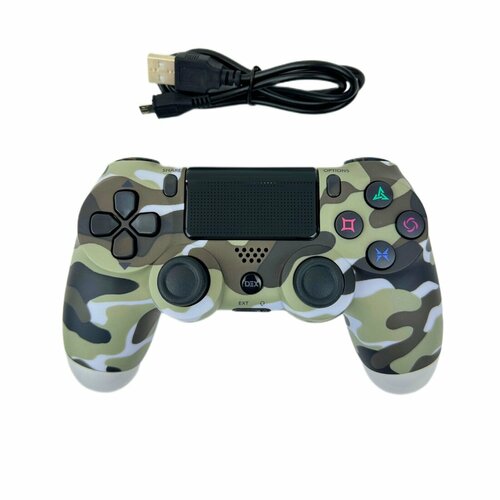 ГеймпадДжойстикКонтроллер беспроводной для консолиприставки ПС4 и ПК серый камуфляж 190000₽