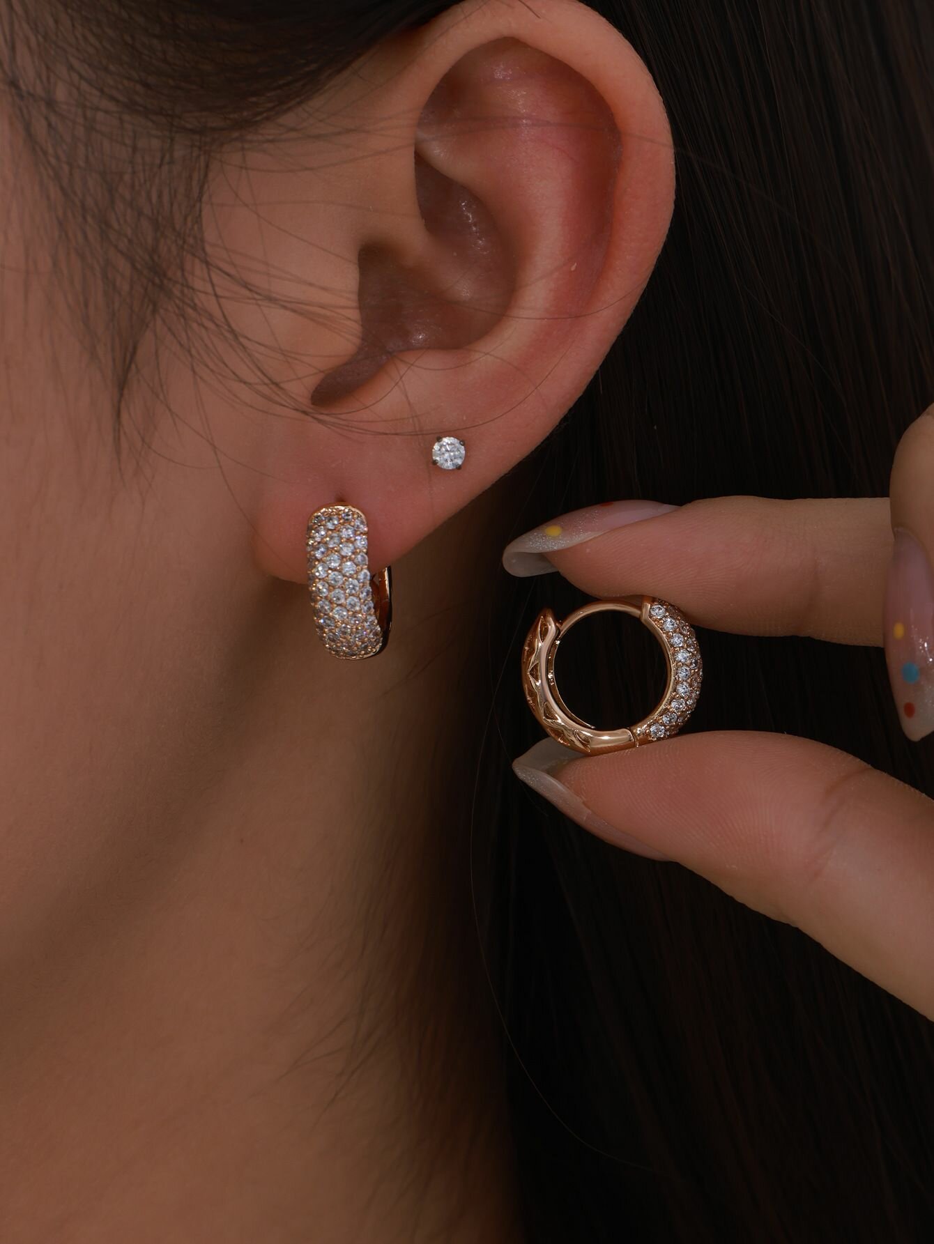 Серьги конго XUPING JEWELRY, циркон