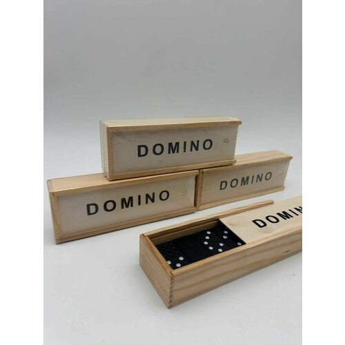 Домино пластиковое в деревянной коробке Настольная игра Домино для взрослых и детей 240₽