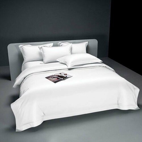 Комплект Постельного белья Евро Бархатный Сатин/ простыня 220x240 / пододеяльник 200x220 / 4 Наволочки 50x70-2, 70x70-2