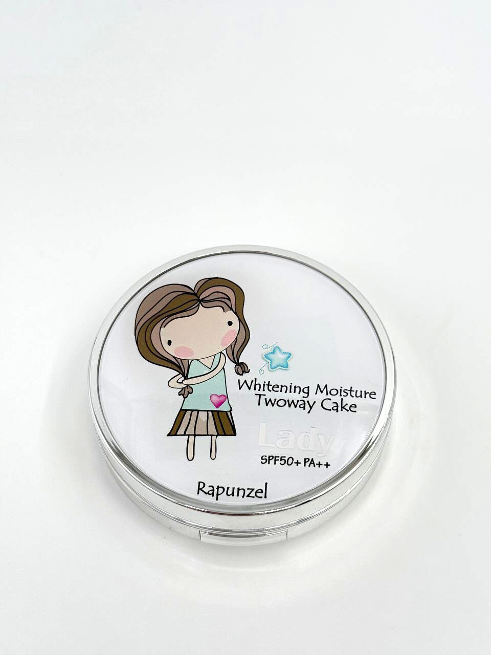 Пудра компактная 2-в-1 Rapunzel Lady Moisture Whitening Two Way Cake, увлажняющая, выравнивающая тон, SPF50+ PA+++13 Тон — фото 1