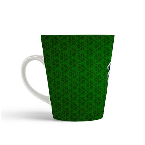 фото Кружка-латте coolpodarok фильмы и сериалы гарри поттер факультет слизерин films & serials harry potter facultet griffendor (зелёный фон)