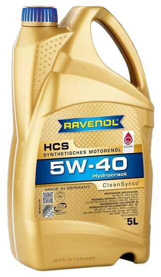 Моторное масло Ravenol HCS 5W-40, синтетическое, 5 л
