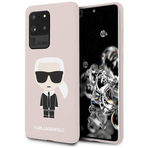 фото Чехол lagerfeld для galaxy s20 ultra liquid silicone iconic karl hard pink karl lagerfeld