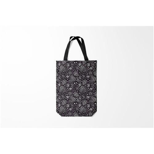 фото Сумка-шоппер / 31х42 см / туристические / сибирь и алтай паттерн ночной лес burnettie