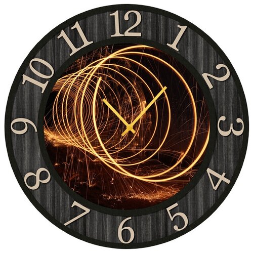 фото Svs настенные часы svs 3002206 огненные спирали