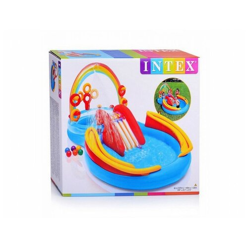 фото Детский надувной игровой центр радуга. игровой центр intex rainbow ring play center 57453