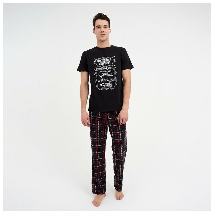 Пижама Kaftan, футболка, брюки, размер 50, черный - фотография № 10