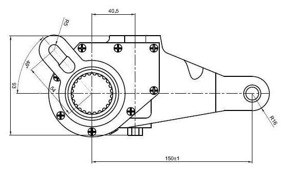 Рычаг тормоза регулировочный TRIALLI ZF 2514